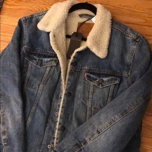 Levi’s Denim Sherpa Jean Jacket L wool - New